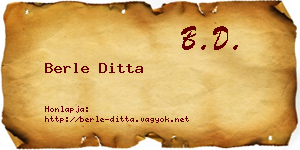 Berle Ditta névjegykártya